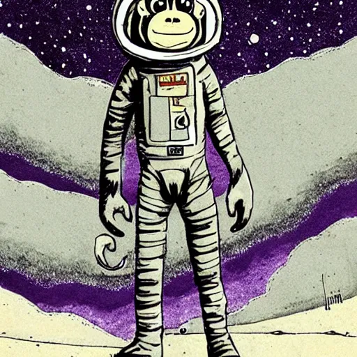 Image similar to monkey astronaut illustration by Jeff lemire