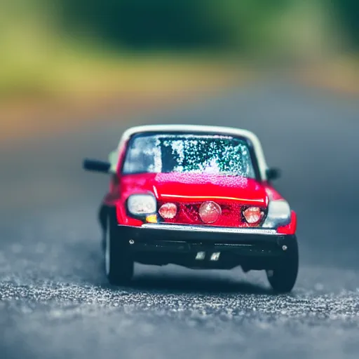 Image similar to Photo of small mouse driving remote controlled convertible car bokeh