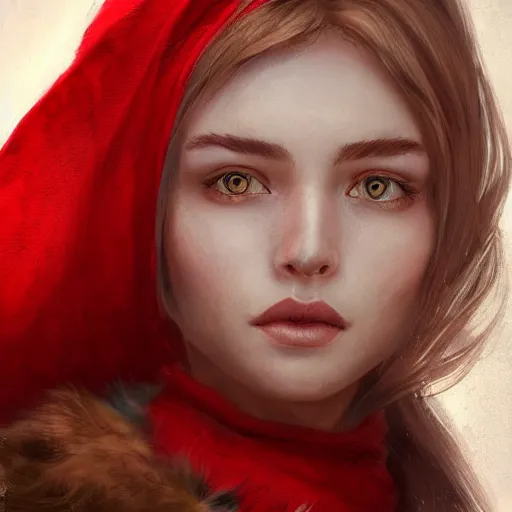 Image similar to elf female portrait, red scarf, hatched ear, golden earring, white background, by horace hsu, tony sart, miles johnston, highly detailed, digital illustration, concept art, trending on artstation