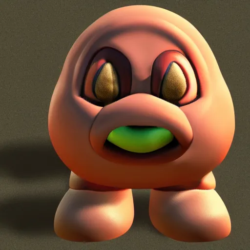 Image similar to hyperrealistic render of a goomba from mario, creepily realistic lots of detail uncanny