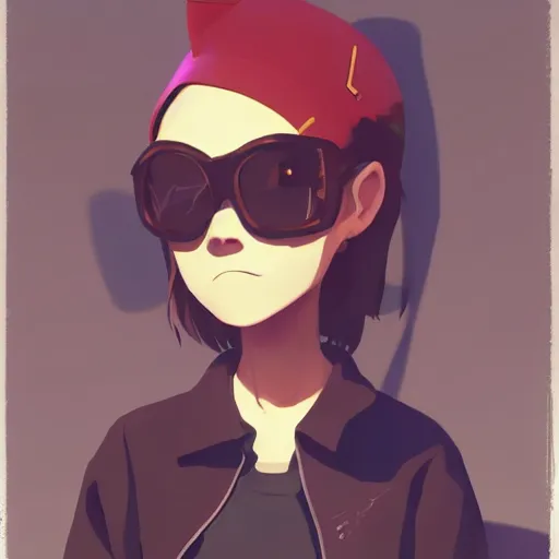 Image similar to face icon stylized minimalist flcl, loftis, cory behance hd by jesper ejsing, by rhads, makoto shinkai and lois van baarle, ilya kuvshinov, rossdraws global illumination