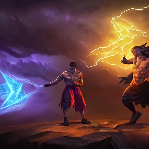 Image similar to tattooed gym bro mage in a lightning storm magic spell vfx, diagonal spell vfx, hearthstone colour style, fantasy game spell icon, fantasy epic digital art, by greg rutkowski