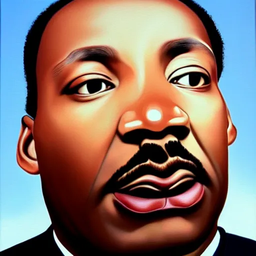 Image similar to hyper realistic oil painting martin luther king in the style of caravaggio