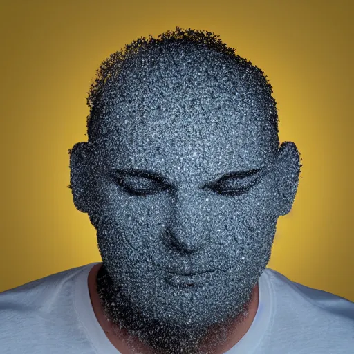 Image similar to man face made of smoke particles