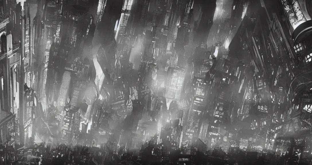 Prompt: ''a massive underground metropolis, metropolis 1927 film style''