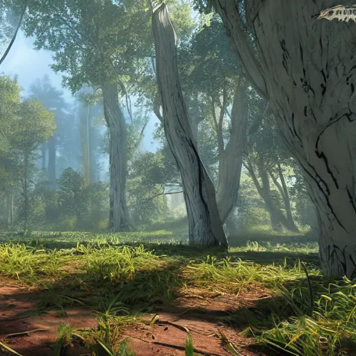 Image similar to a forest. illustrated cel shaded unreal engine 5