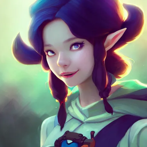 Image similar to a portrait of a cinematic still of the happy zelda, art by lois van baarle and loish and ross tran and rossdraws and sam yang and samdoesarts and artgerm and saruei and takaya imamura, digital art, highly detailed, intricate, sharp focus, trending on artstation hq, deviantart, unreal engine 5, 4 k uhd image