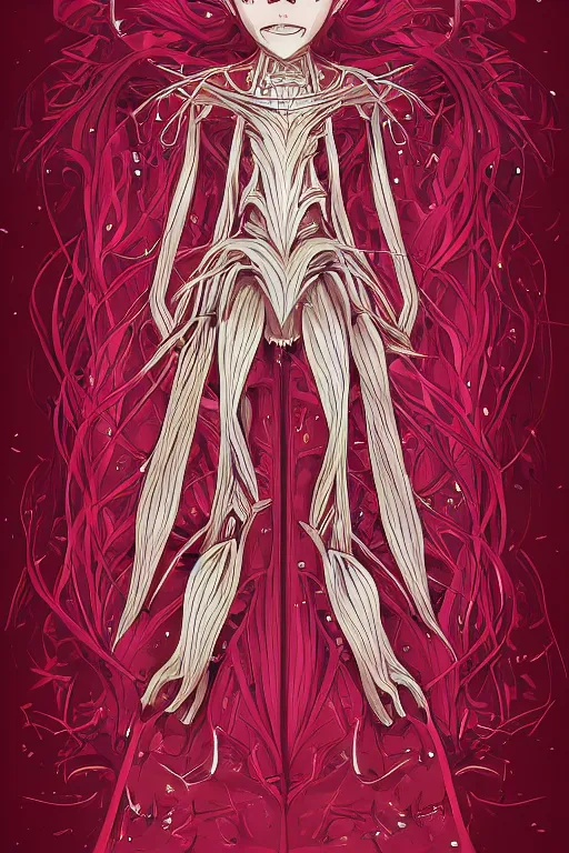 Image similar to radish humanoid, symmetrical, highly detailed, digital art, sharp focus, trending on art station, anime art style