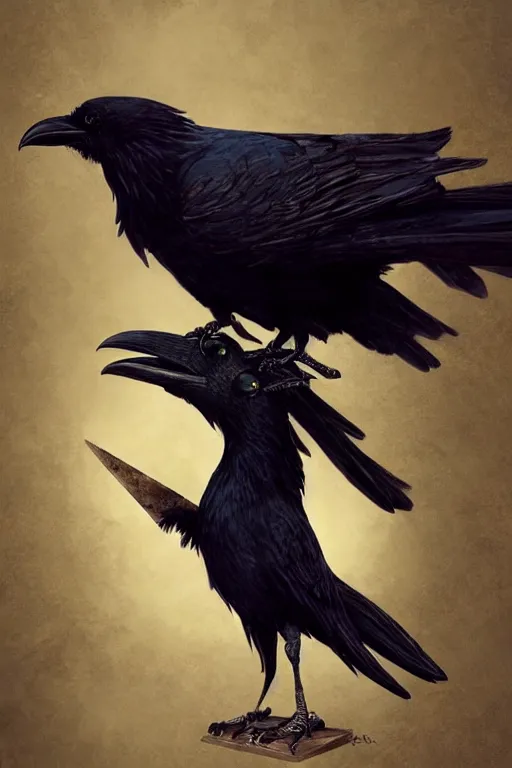 Image similar to highly detailed anime visual key of a raven wearing bachelor hat that is holding a academic thesis, 4 k, unreal engine, fantasy art by greg rutkowski, detailed and intricate environment pixiv, professional digital art