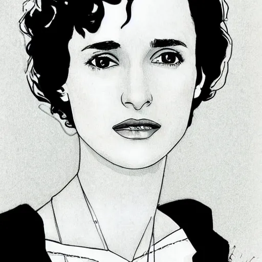 Prompt: “ winona ryder retro minimalist portrait by jean giraud, moebius starwatcher comic, sharp, smooth face, 8 k ”