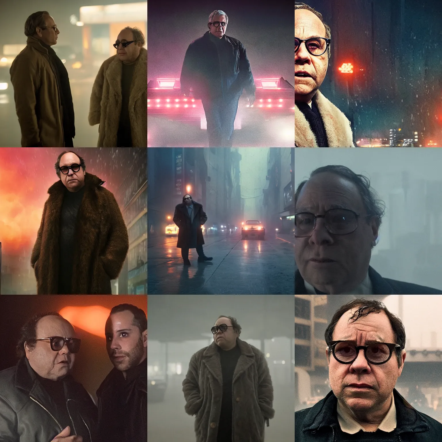 Prompt: Frank Reynolds in blade runner 2049