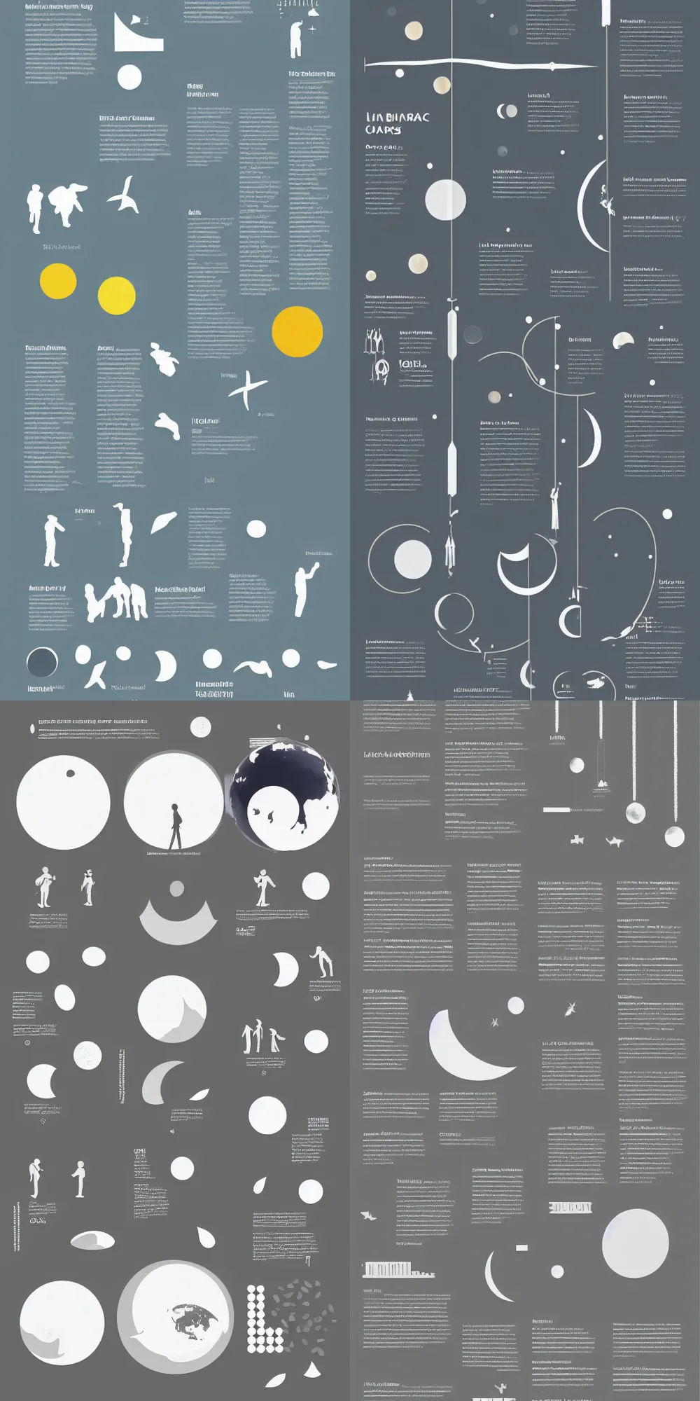 Prompt: minimalist and clean modern infographics, lunar cycles, factual information - c 1 0