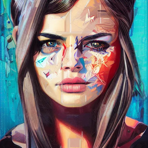 Image similar to beautiful girl portrait by sandra chevrier, artstation, hd