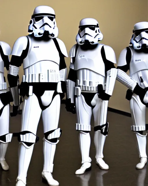 Image similar to stormtroopers wearing white kilts and black pointe shoes