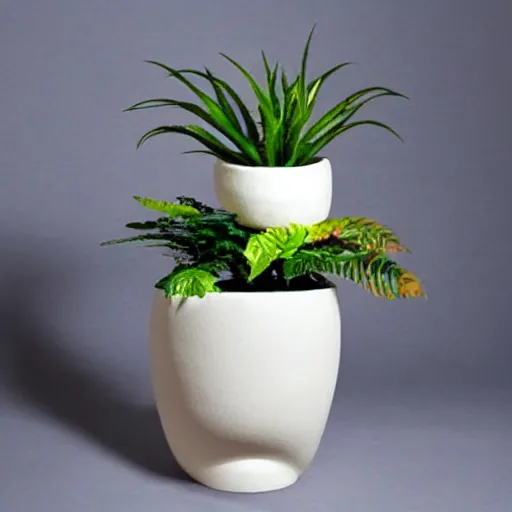 Prompt: an architectural, unique pot made for houseplants