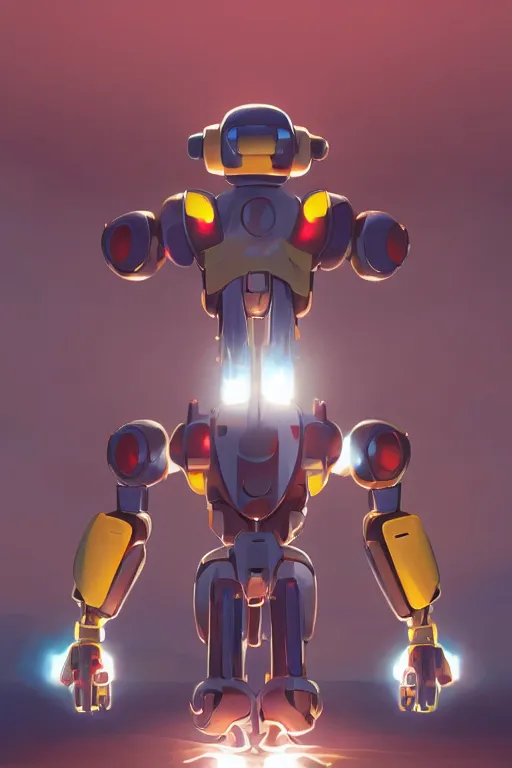 Image similar to metabots medabots medarotto medarot robot minimalist comics, behance hd by jesper ejsing, by rhads, makoto shinkai and lois van baarle, ilya kuvshinov, rossdraws global illumination ray tracing hdr radiating a glowing aura