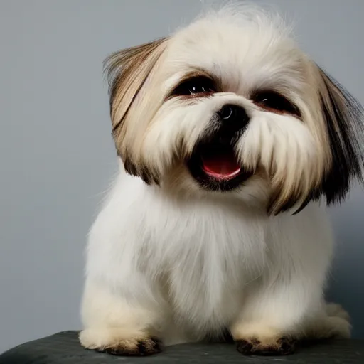 Image similar to A Creature with Wings like a Shih Tzu, furry, fluffy, happy, cute, Arcane Magic