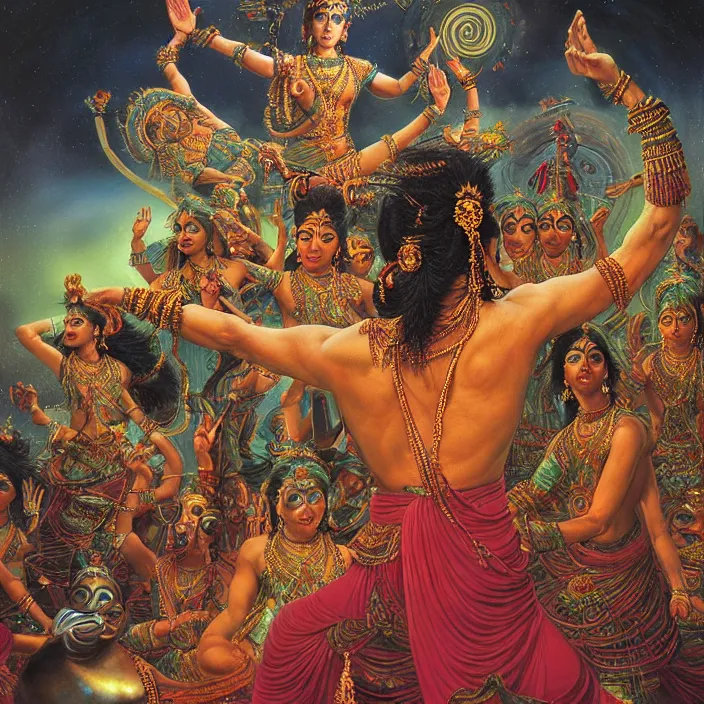 Prompt: shiva dancing, art by james c. christensen and keith parkinson