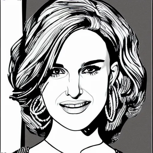 Prompt: natalie portman coloring pages