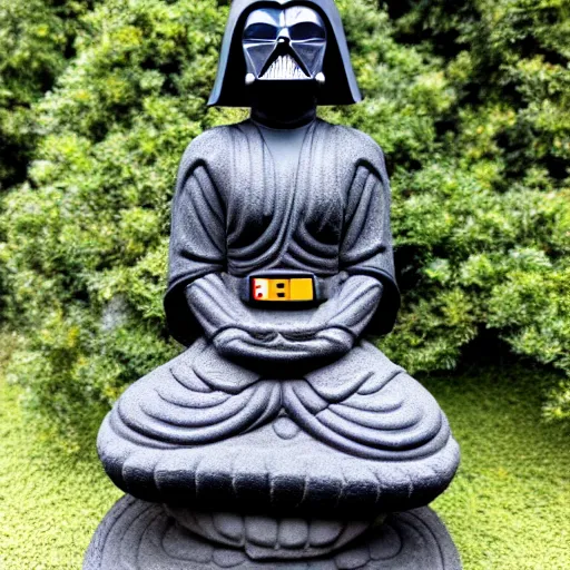 Image similar to female darth vader as buddha statue, 5 5 mm