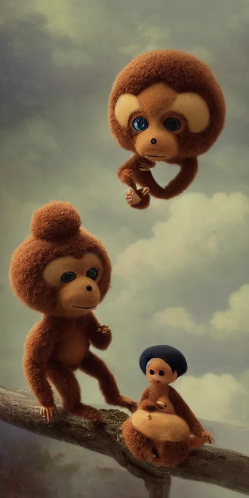 Image similar to cheburashka transgender in the style of aivazovsky 8 k,