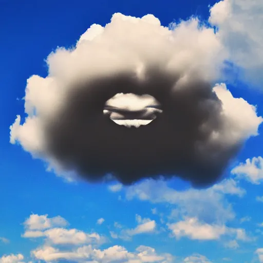 Image similar to face in a cloud, pareidolia, photography, 4 k, blue sky