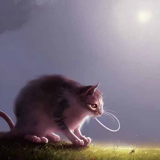 Image similar to a cat and mouse hybrid, digital art fantasy art, highly detailed, art by george stubbs, jakub rozalski, anton fadeev, james gurney, anato finnstark, ismail inceoglu