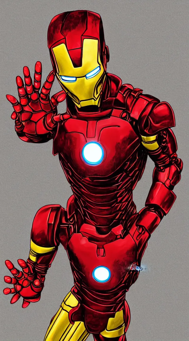 Image similar to Iron man in a hellish suit, by hellraiser art