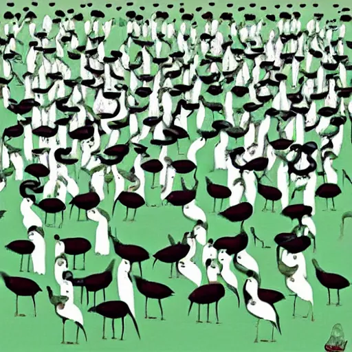 Image similar to 4 0 sad fat green ostriches by chiho aoshima