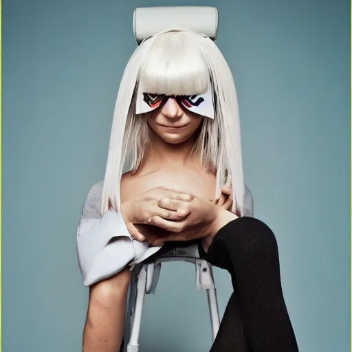 Image similar to Sia furler artistic photoshoot full body