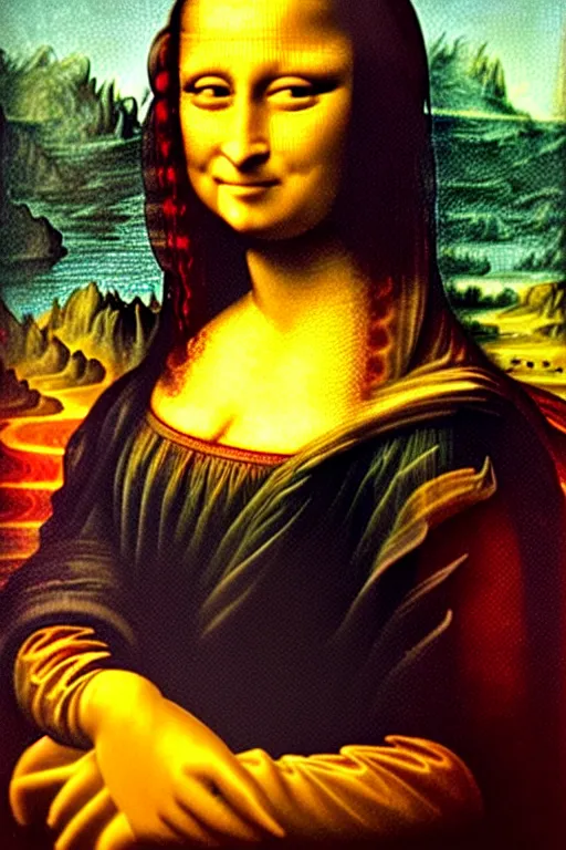 Image similar to mona lisa, lisa frank, frank zappa