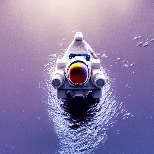 Prompt: astronaut in the ocean , cinema 4d render, Ray tracing reflection, natural lighting, waves, close view, unreal,