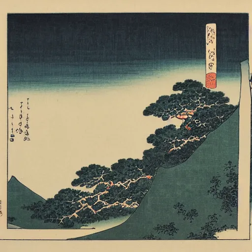 Prompt: Landscape, by Hokusai.