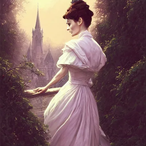 Image similar to audrey hepburn in an epic victorian novel, various backgrounds, intricate, elegant, highly detailed, digital painting, artstation, matte, illustration, art by artgerm, greg rutkowski, loish, rhads, ferdinand knab, makoto shinkai, lois van baarle, ilya kuvshinov, rossdraws, tom bagshaw