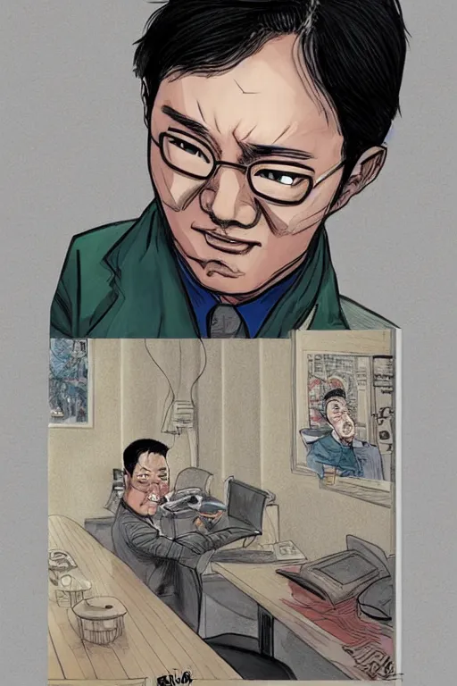 Image similar to politician buzzer freak me out, sketch and art by jacqueline e, color by bo feng lin