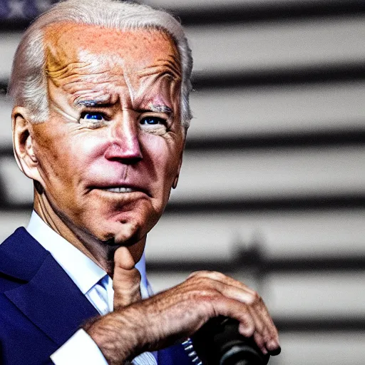 Image similar to joe biden as even emperor with glowing eyes