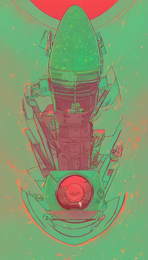 Image similar to space watermelon, sharp focus, james gilleard, moebius, print, risograph, cinematic, game art