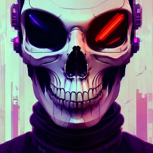 Image similar to a cyberpunk skull, by guweiz and wlop and ilya kuvshinov and artgerm and josan gonzalez, digital art