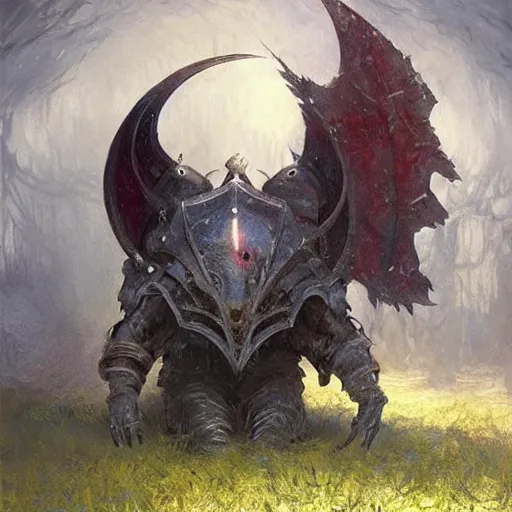 Image similar to mouse wearing a knight armor, ethereal horror fantasy art by greg rutkowski and magali villeneuve and claude monet detailed,