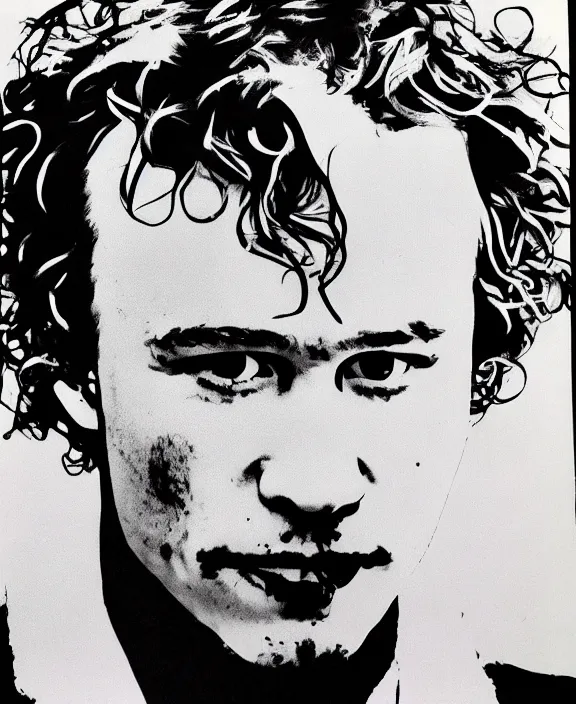 Image similar to heath ledger by andy warhol