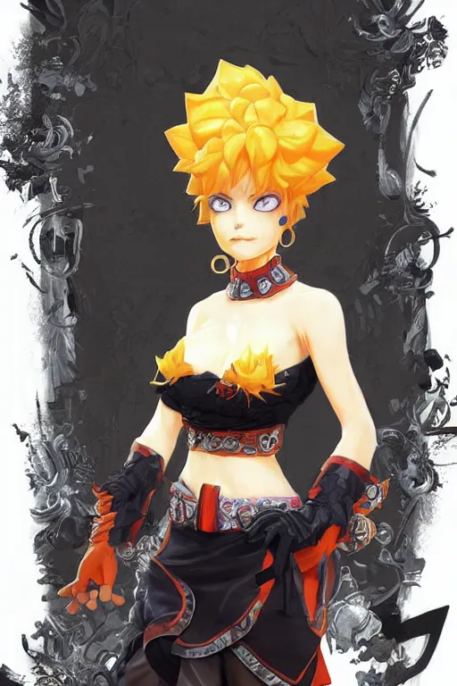 Image similar to Lisa simpson in a blade and soul spinoff artbook rendered by the artist Hyung tae Kim, Jiyun Chae, Lê Long, Joe Madureira, trending on Artstation by Hyung tae Kim, artbook, Stanley Artgerm Lau, WLOP, Rossdraws , James Gurney