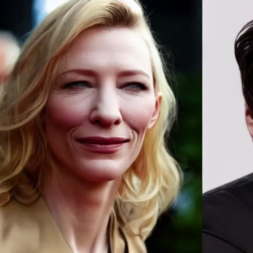 Image similar to Cate Blanchett instead of John Travolta in Pulp Fiction