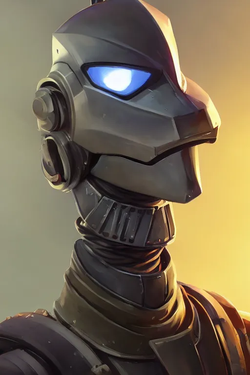 Image similar to epic mask helmet robot ninja portrait stylized as fornite style game design fanart by concept artist gervasio canda, behance hd by jesper ejsing, by rhads, makoto shinkai and lois van baarle, ilya kuvshinov, rossdraws global illumination radiating a glowing aura global illumination ray tracing hdr render in unreal engine 5