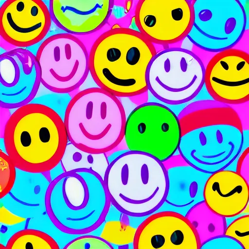 Prompt: happy background + smiley faces + bright colors ::