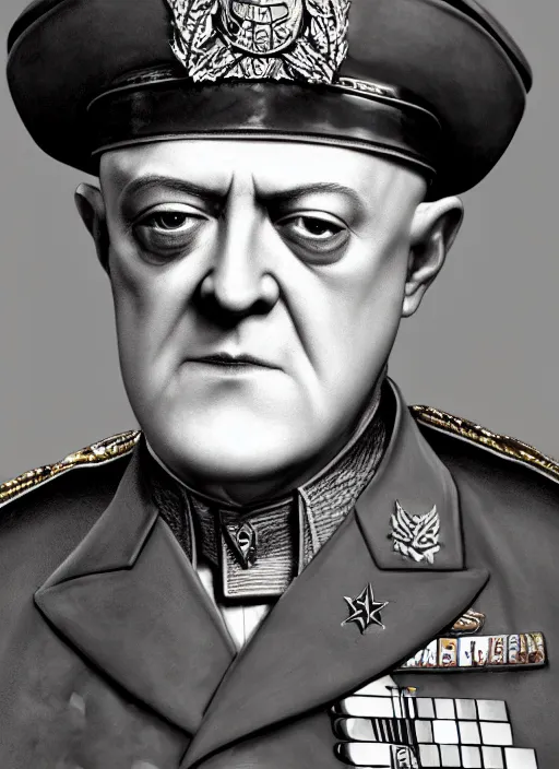 Prompt: highly detailed closeup portrait of aleister crowley wearing a general's uniform, unreal engine, nicoletta ceccoli, mark ryden, earl norem, lostfish, hyung tae, frank frazetta, global illumination, detailed and intricate environment