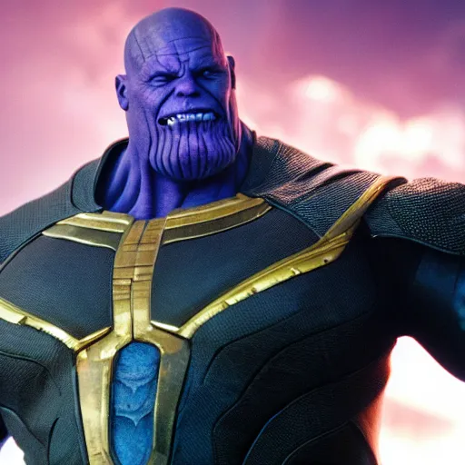 Image similar to Thanos in Morpheus 4K quality super realistic