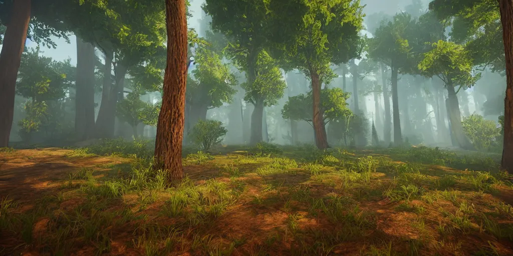 Image similar to summer forest, unreal engine