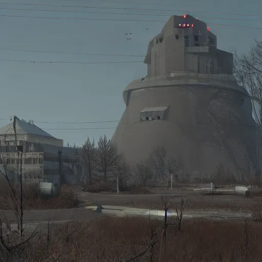 Prompt: the citadel from half life by simon stalenhag, 4 k, hdr, tonemapping