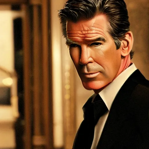 Image similar to concept art of pierce brosnan in casino royale 2 0 0 6, extremely detailed