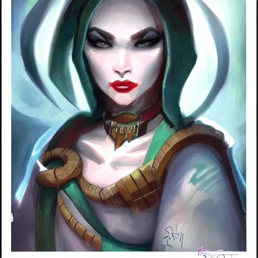 Prompt: female portrait, ravnica